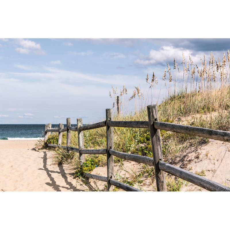 Wooden Fence At Sandbridge by SherryVSmith_Images - Wrapped Canvas Print, 30cm H x 46cm W