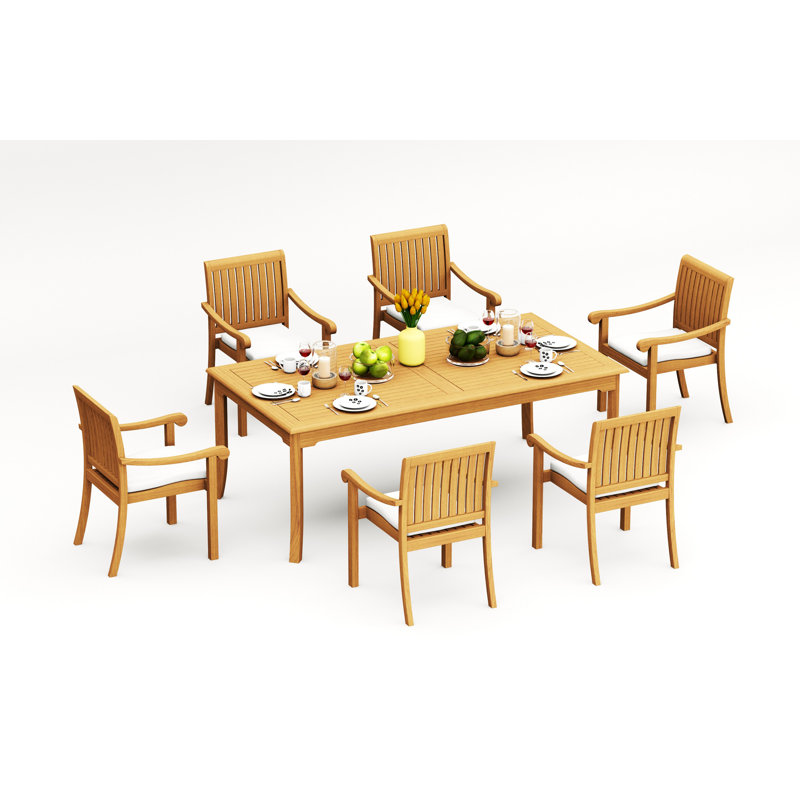 Ensemble de table d'extérieur rectangulaire L 83 po Napa, 6