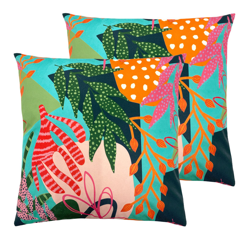 Indoor / Outdoor Abstract Square Cushion, 43cm H x 43cm W