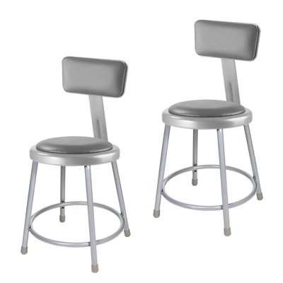 Otto Commercial Grade Vinyl Padded Stool with Backrest