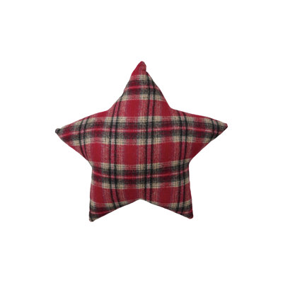 Plaid Patchwork Star Pillow in Polyester