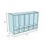 Casier de rangement pour 2 sections