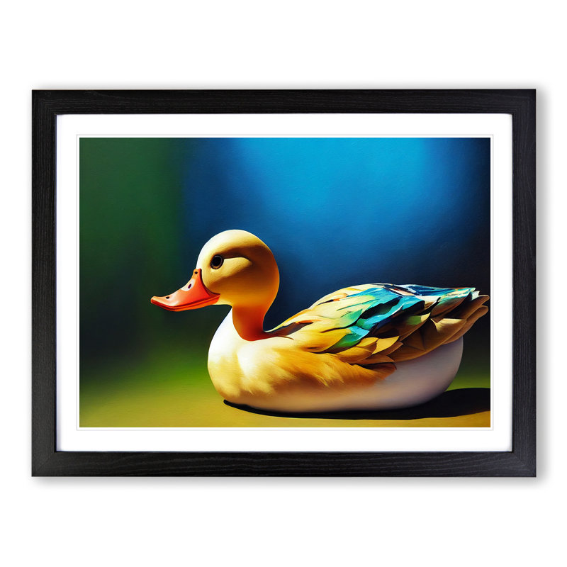 Enthralling Duck - Single Picture Frame Print, Black , 34cm H x 46cm W x 2cm D