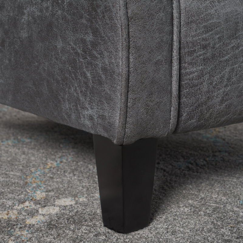 Fauteuil inclinable avec accoudoirs roulés et siège rembourré pour le salon ou le bureau, Microfibre ardoise / microsuède