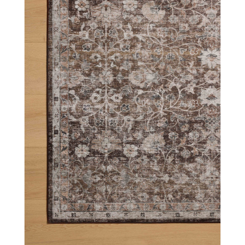 Amber Lewis x Loloi Machine Washable Josie Earth / Natural Area Rug, Rectangle 5' x 7'6"