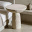 57.5x57.5cm Side Table Pedestal Sofa Table Stone-effect  Coffee Table