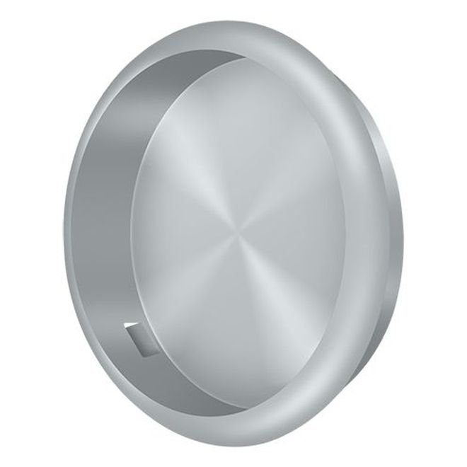 Poignée encastrée Deltana Rond Diamètre de 2 1/8 po; finition chrome satiné, Chrome brossé