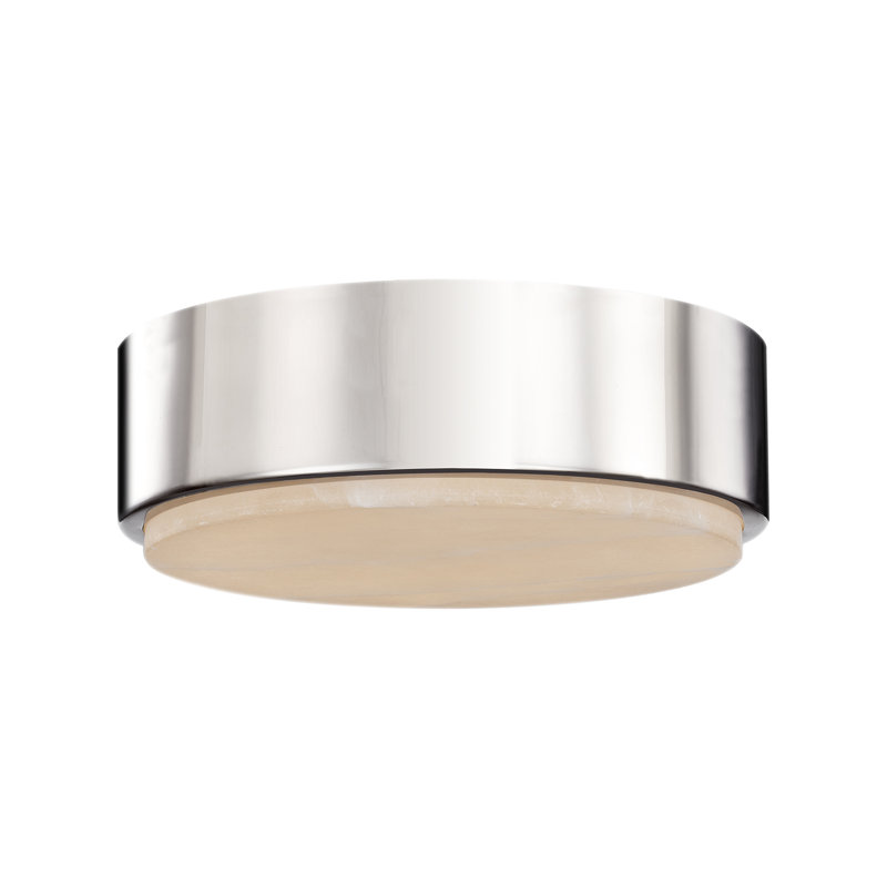 Blanco 1 - Light LED Flush Mount, Polished Nickel/Alabaster, Polished Nickel/Alabaster