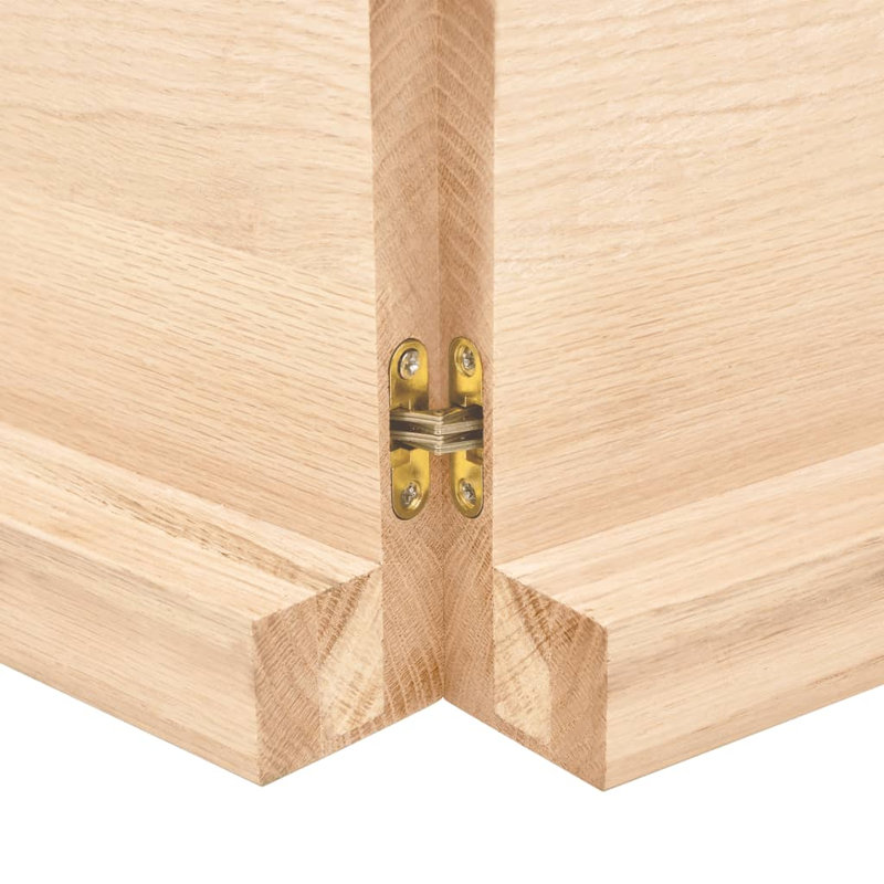 Milissent 220cm Solid Wood Bathroom Vanity Top, Natural