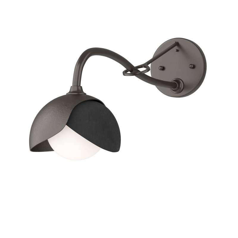 Brooklyn 1 - Light Hardwired Armed Sconce, Black, Oil Rubbed Bronze