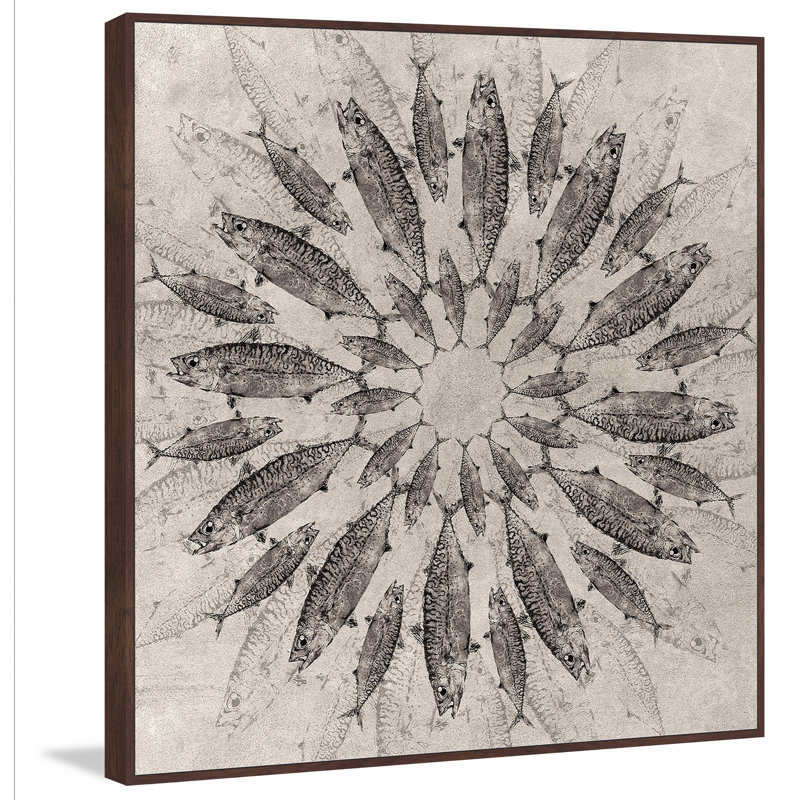 " Concentric Fish " by Marmont Hill, 18" H x 18" W x 1.5" D