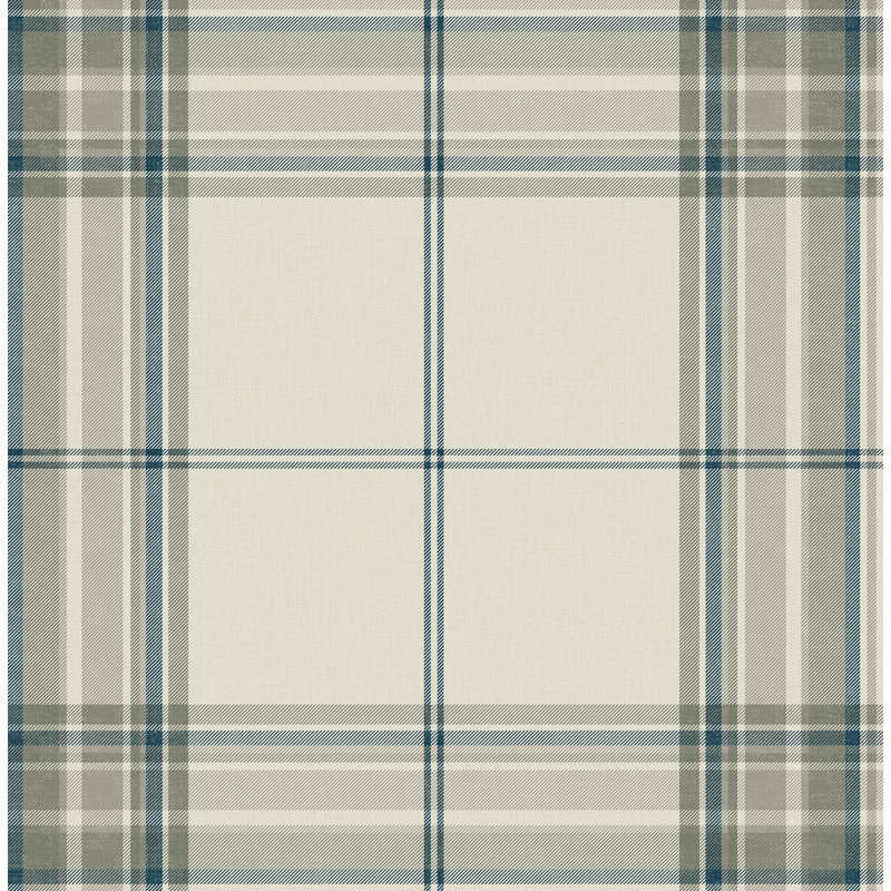 Westley Black Plaid Wallpaper, Green