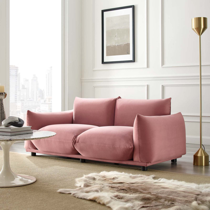 Copious Performance Velvet Loveseat, Dusty Rose Polyester