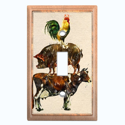 Patterned 1 - Gang Toggle Light Switch Standard Wall Plate