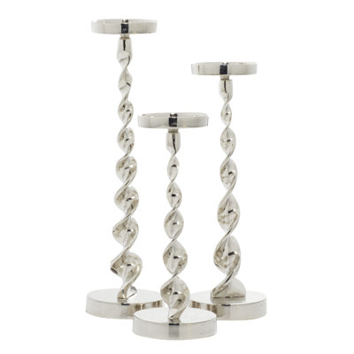 Aluminum Tabletop Candlestick Set