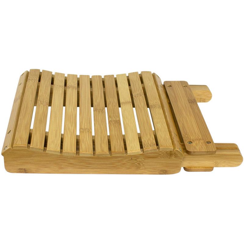 Natural Bamboo Folding Spa Stool with Slatted Seat