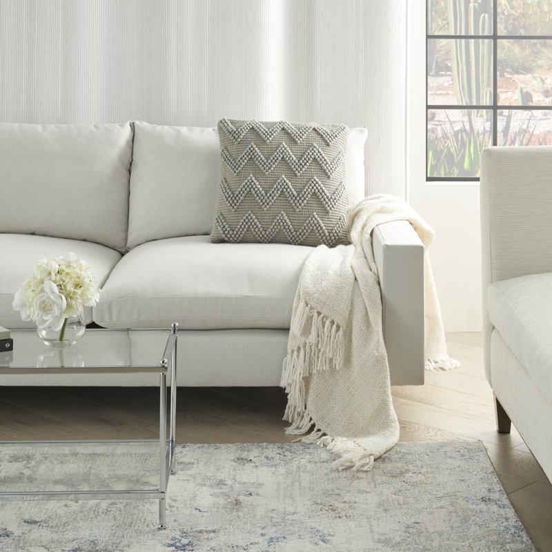  Housse et insert de coussin carré, Gris pâle, H 20 po x l 20 po x P 6 po, Carrée