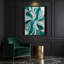 Abstrait aquarelle 80, art mural sur toile bleue-277590714