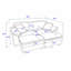 Canapé modulaire modulaire en velours côtelé - rembourré avec 2 coussins de dossier et 2 repose-pieds (structure en bois massif)