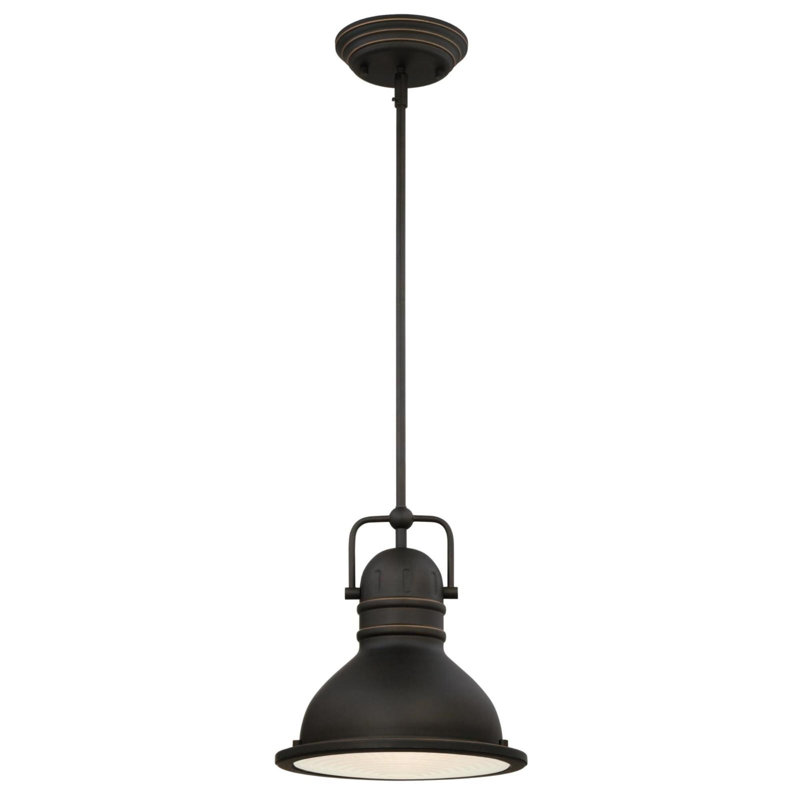 Christianna 1 - Light Pendant, Oil Rubbed Bronze with Highlights, 9.5" H x 8.75" W x 8.75" D, Yes