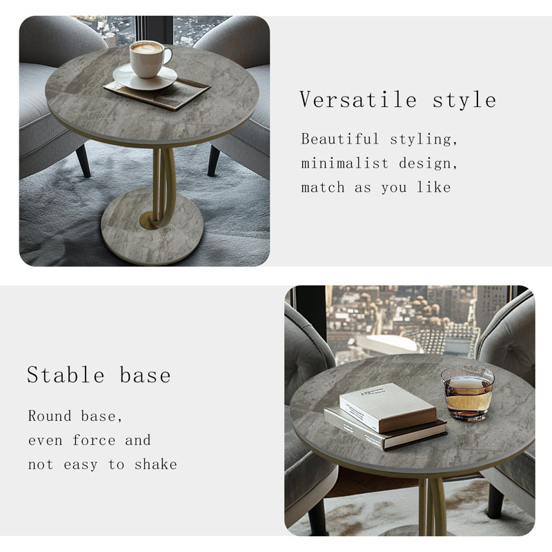 Azka Console Table, Grey/Gold