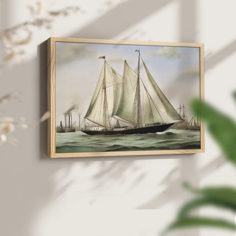 Nautical Series-CLXVI -Framed Print - Restickable, H 8 po x l 10 po, Naturel
