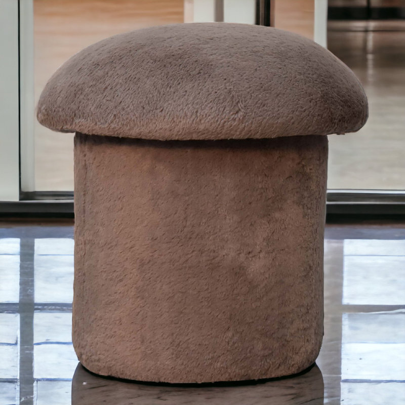 Baidnath 44cm Wide Round Solid Colour Footstool Ottoman