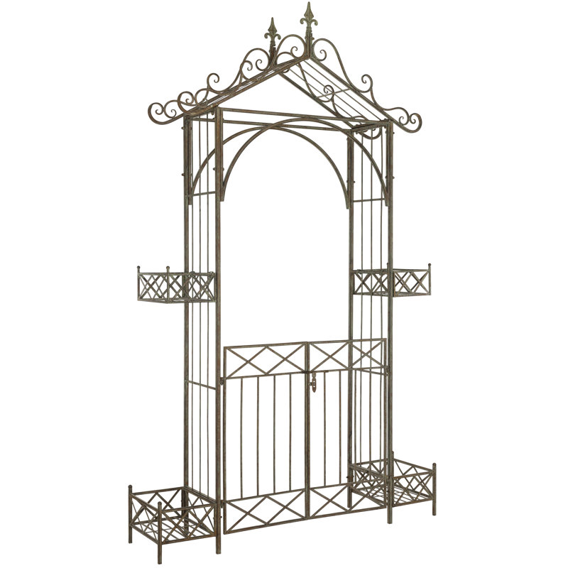 Arbor destiny en fer avec barrière, Bleu rustique