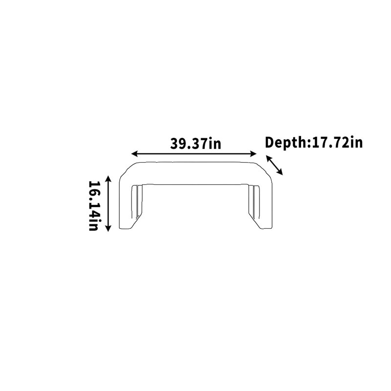 Farrer, H 16,14 po x l 39,37 po x P 17,72 po