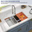 Évier de cuisine en acier inoxydable à double cuve 50/50 avec accessoires-86385615-129912216