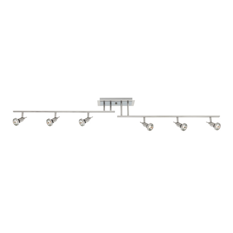 Philpott 6 -Light Swing Arm Track Track Kit with Dimmable, Brushed Steel