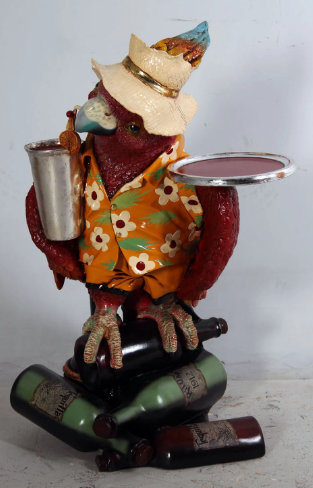 Jahmaal Large Parrot Butler Statue