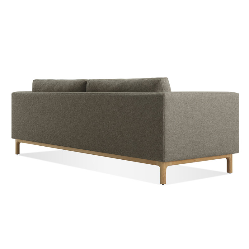 Guide Sofa, 31" H x 96" W x 36" D, White Oak, Coffee Velvet Polyester Blend