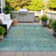 Machine Washable Indoor/Outdoor Xhevrie Teal Rug