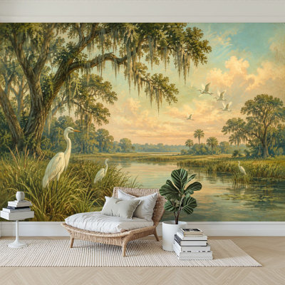 Papier peint adhésif autocollant Serene Marshland