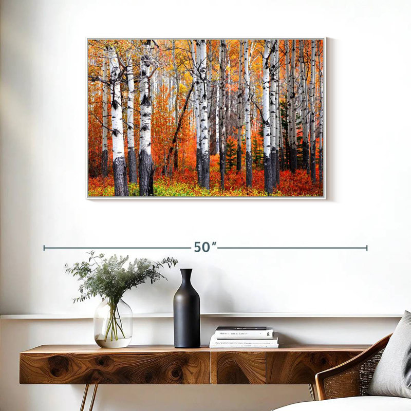 Forêt de trembles de Banff, Cadre flottant blanc, 37 po x 25 po