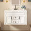 Meuble-lavabo mural de style français avec lavabo en céramique et charnières à fermeture douce-131376490