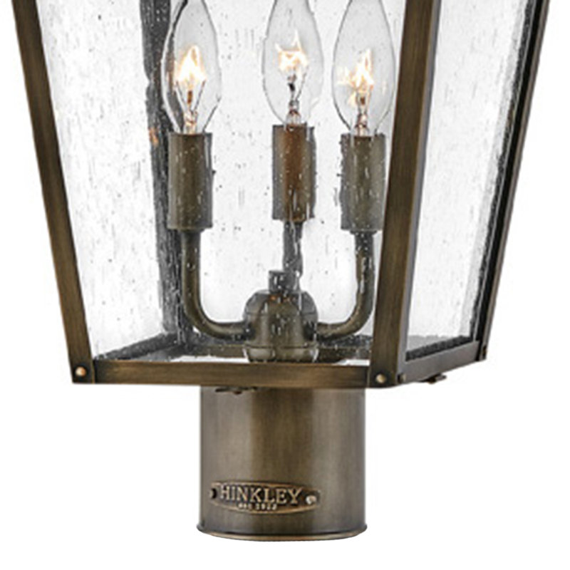 Huntersfield 20.75" H Aluminum Outdoor Post or Pier Mount Lantern with Clear Seedy Glass (Post Sold Separately)
