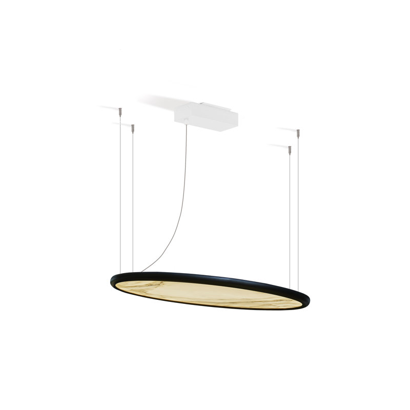 Bogotà So Light, 1.5" H x 33.3" W x 23.91" D, Black/White Calacatta