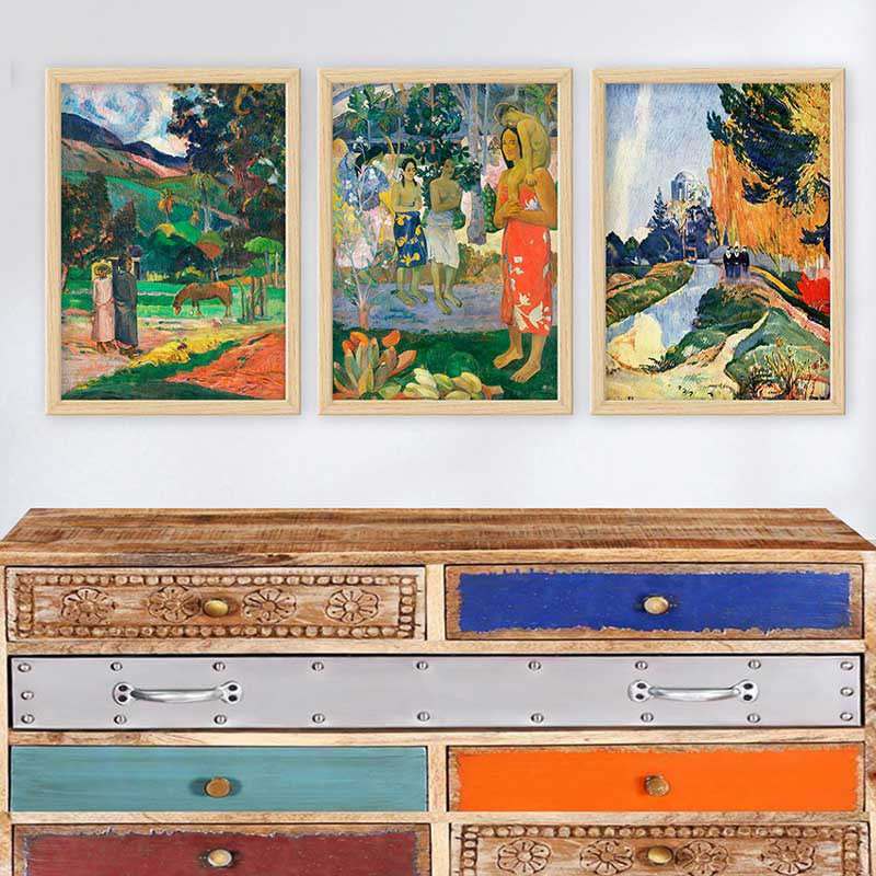 Stunning Decorative Framed Painting Set (3 Pieces), 21.7 x 29.5 Inches Each | 100% Wooden Frame with 0.8 Inch Polystyrene | UV Digital Printing | Perfect for Living Room, Office & Gallery Wall Decor