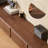 Oak TV Stand with Flip-Down Cabinets-2037101544