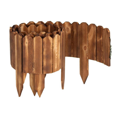 Wood Garden Fence,Brown,8In (H) X 12Ft (L)