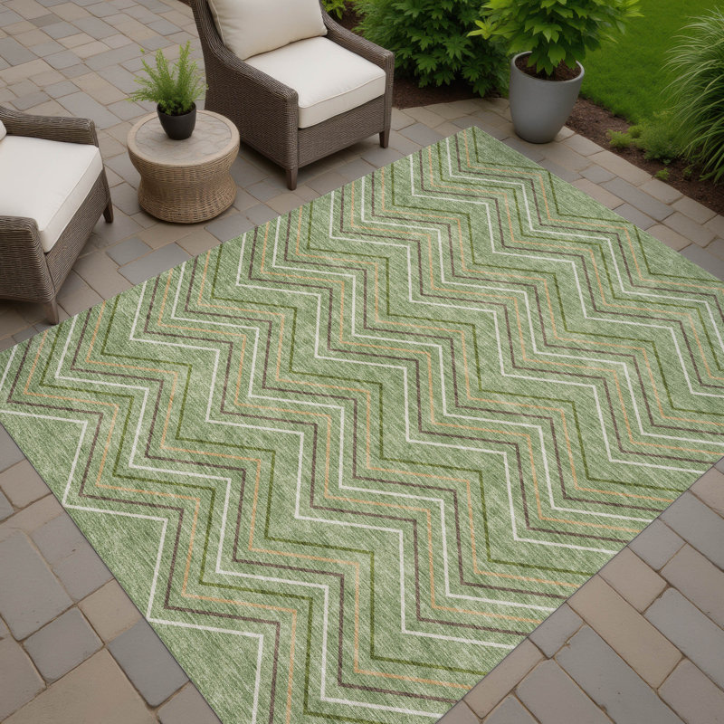 Machine Washable Indoor/Outdoor Chantille ACN2391 Geometric Rug, Rectangle 10' x 14'
