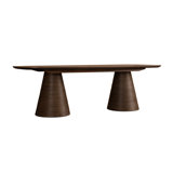 Creighton 96" Dining Table Medium Cinder Wood Finish, Modern Design