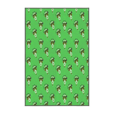 Tapis carré vert tissé à la machine 3 pi x 3 pi