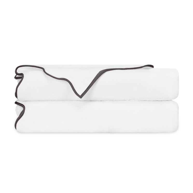 Antalya Turkish Cotton Bath Towel, White/Grisaglia Gray, 2 Pack - Bath Tower
