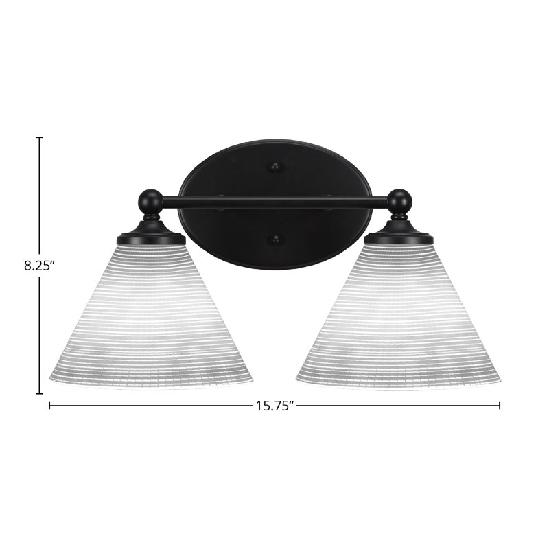 Barre d'éclairage de salle de bain Aitkens, 2, Noir mat