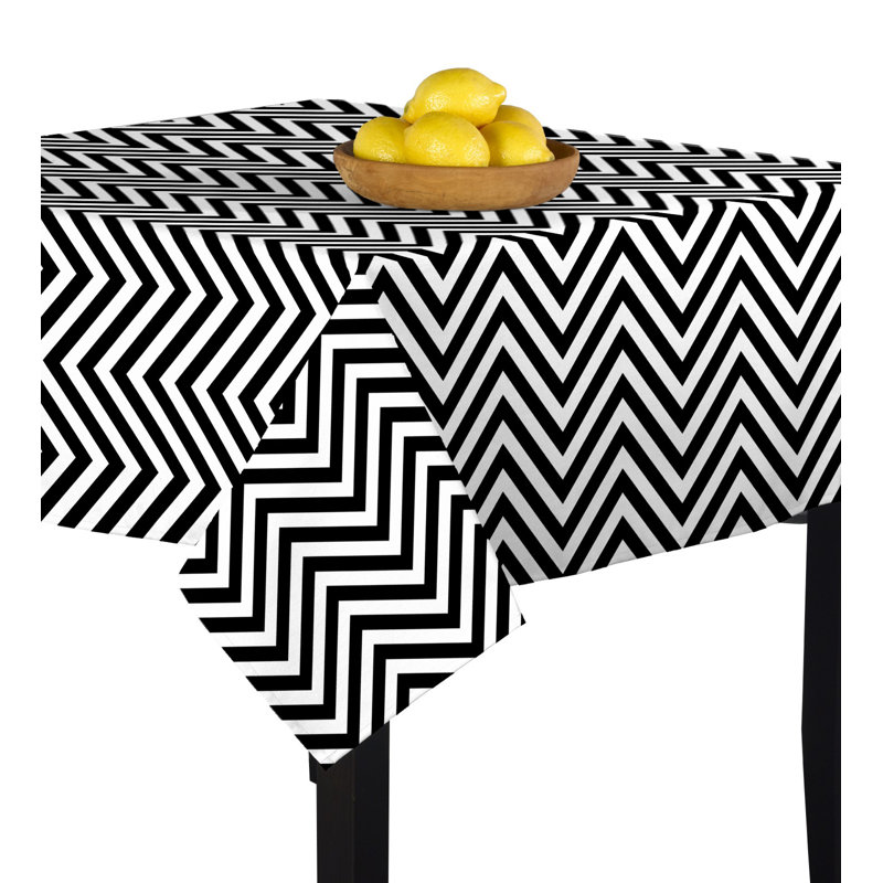 Culebra Chevron Cotton Tablecloth – Rectangular, Washable Dining Linen, 60" L x 60" W