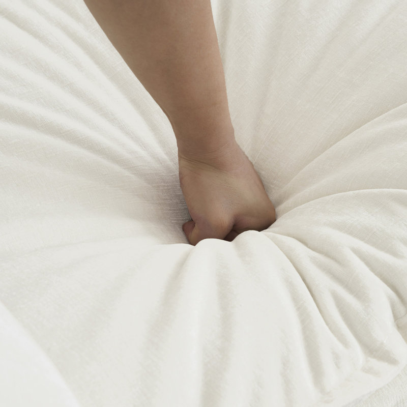 Canapé modulaire confortable avec 3 repose-pieds et coussins décoratifs. Base en bois massif, haute chenille, rembourrage en éponge de qualité. En forme de U pour la détente. Blanc, siège. Processus d'assemblage simple