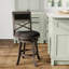 Chaise pivotante de 24 po à hauteur de comptoir, gris anthracite, tissu gris anthracite, complète le tabouret de cuisine avec mécanisme, finition grise, revêtement, ajoute de la classe-105706708-105706712